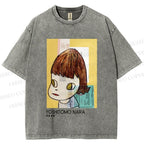Unisex Yoshitomo Nara Untitled Printed Washed Tee