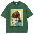 Unisex Yoshitomo Nara Untitled Printed Washed Tee