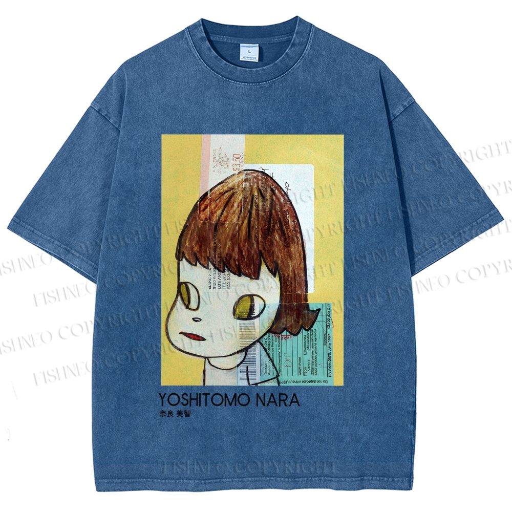 Unisex Yoshitomo Nara Untitled Printed Washed Tee