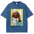 Unisex Yoshitomo Nara Untitled Printed Washed Tee
