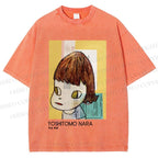 Unisex Yoshitomo Nara Untitled Printed Washed Tee