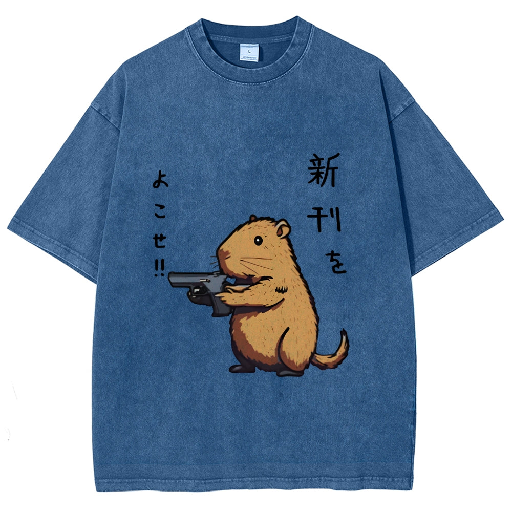 Possum With A Gun Washed T-Shirt