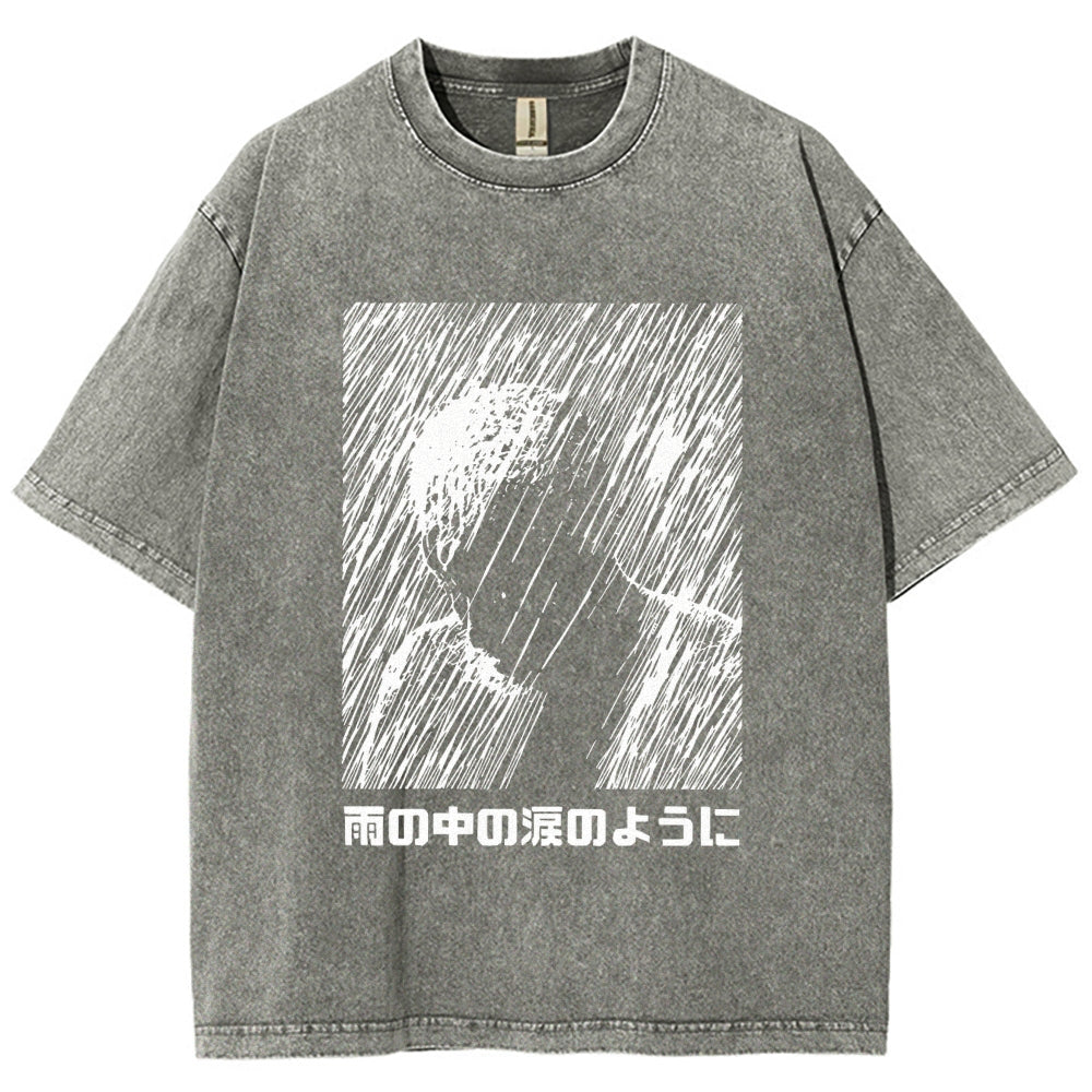 People In The Rain Washed T-Shirt