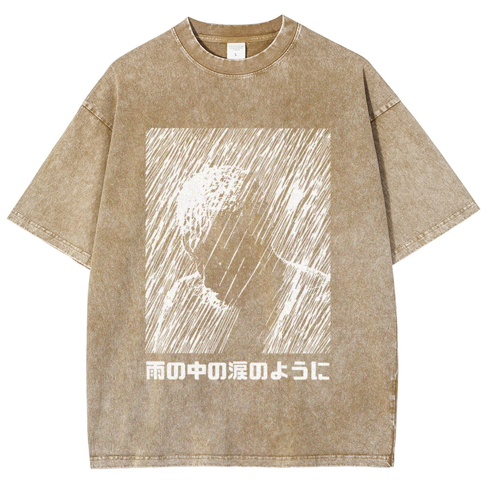 People In The Rain Washed T-Shirt
