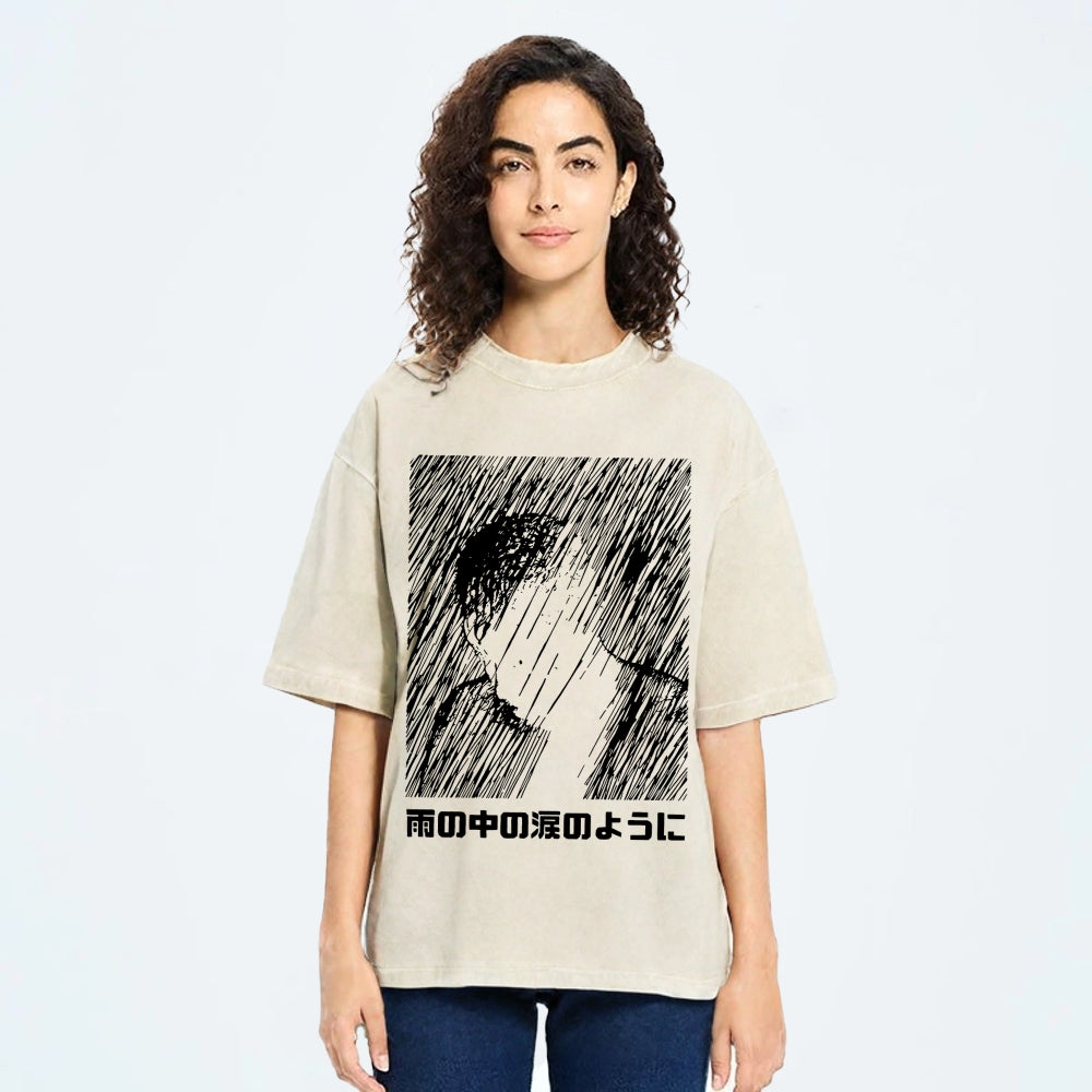 People In The Rain Washed T-Shirt