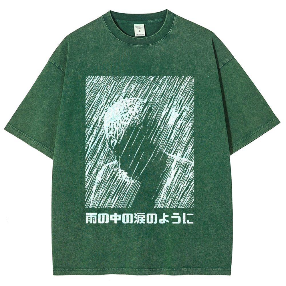 People In The Rain Washed T-Shirt