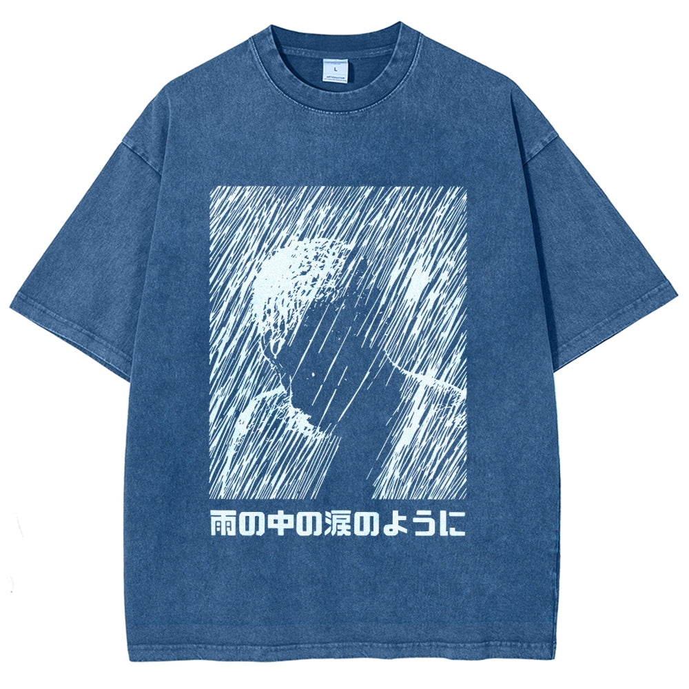 People In The Rain Washed T-Shirt