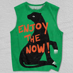 Unisex Enjoy The Now Leopard Printed Tank Top