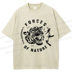 Unisex Tiger Forces Of Nature Printed Washed Tee