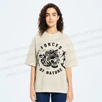 Unisex Tiger Forces Of Nature Printed Washed Tee