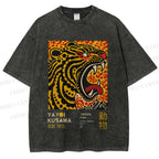 Unisex Yayoi Kusama Tiger Printed Washed Tee