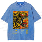 Unisex Yayoi Kusama Tiger Printed Washed Tee