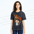 Unisex Yoshitomo Nara Guitar Girl Printed Washed Tee