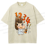 Unisex Yoshitomo Nara Guitar Girl Printed Washed Tee