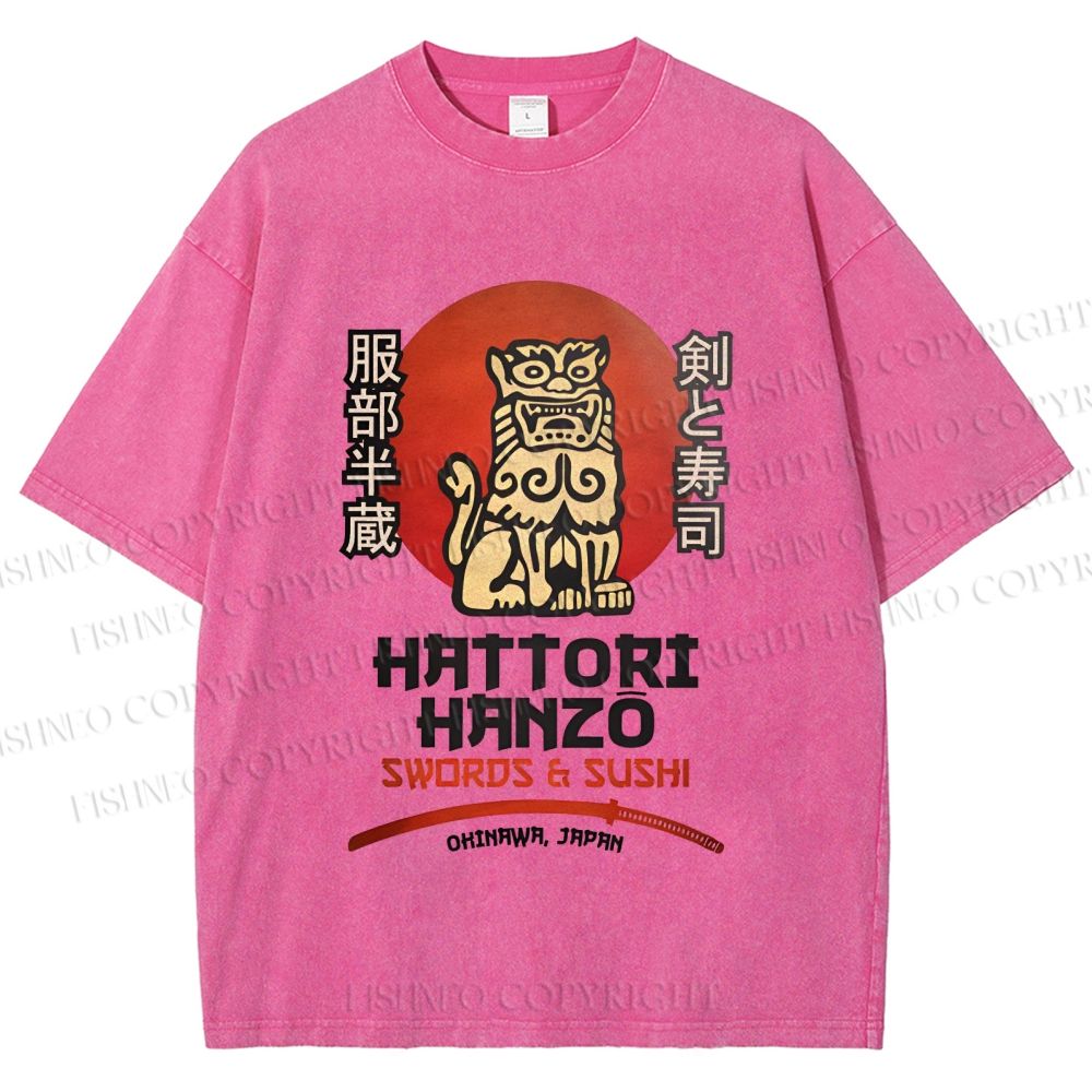 Unisex Hattori Hanzo Printed Washed Tee