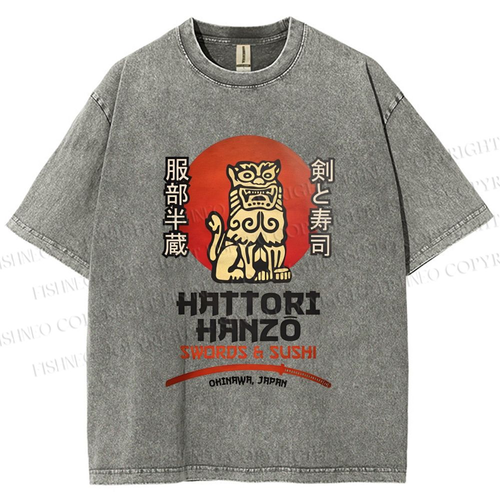 Unisex Hattori Hanzo Printed Washed Tee