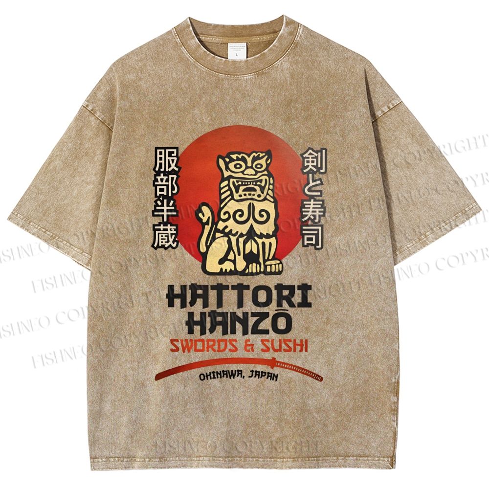 Unisex Hattori Hanzo Printed Washed Tee