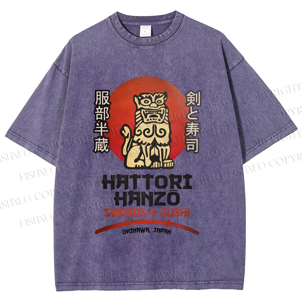 Unisex Hattori Hanzo Printed Washed Tee