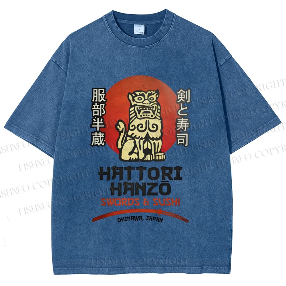 Unisex Hattori Hanzo Printed Washed Tee