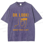 Unisex Oh Look No Body Gives a Shit Goose Printed Washed Tee