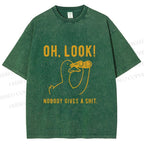 Unisex Oh Look No Body Gives a Shit Goose Printed Washed Tee