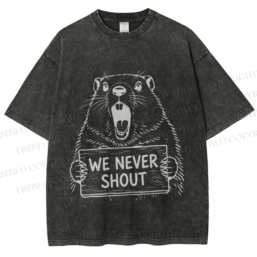 Unisex We Never Shout Printed Washed Tee