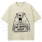 Unisex We Never Shout Printed Washed Tee