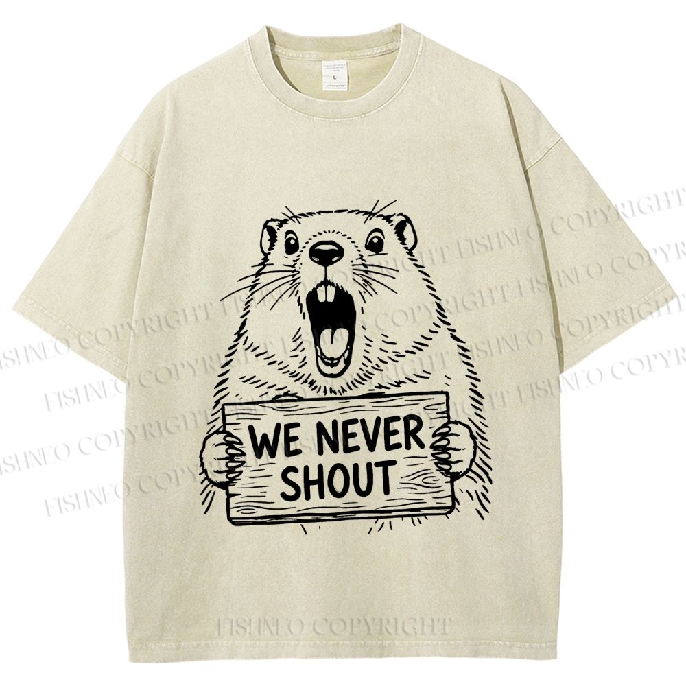 Unisex We Never Shout Printed Washed Tee