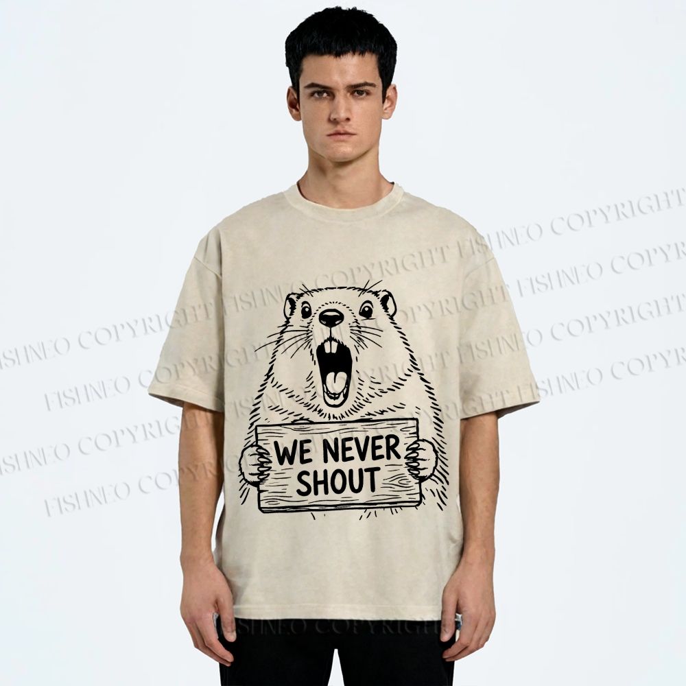 Unisex We Never Shout Printed Washed Tee
