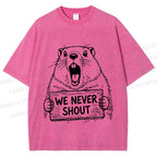 Unisex We Never Shout Printed Washed Tee