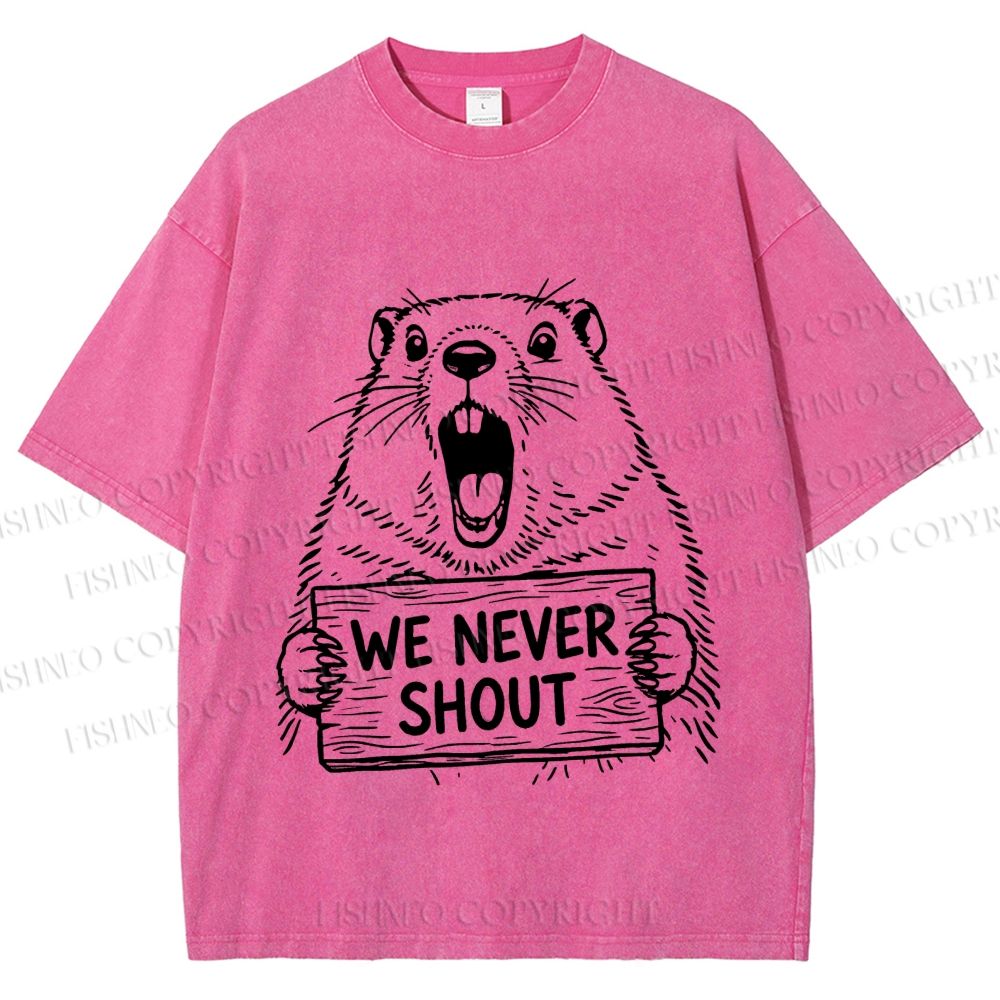 Unisex We Never Shout Printed Washed Tee