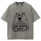 Unisex We Never Shout Printed Washed Tee