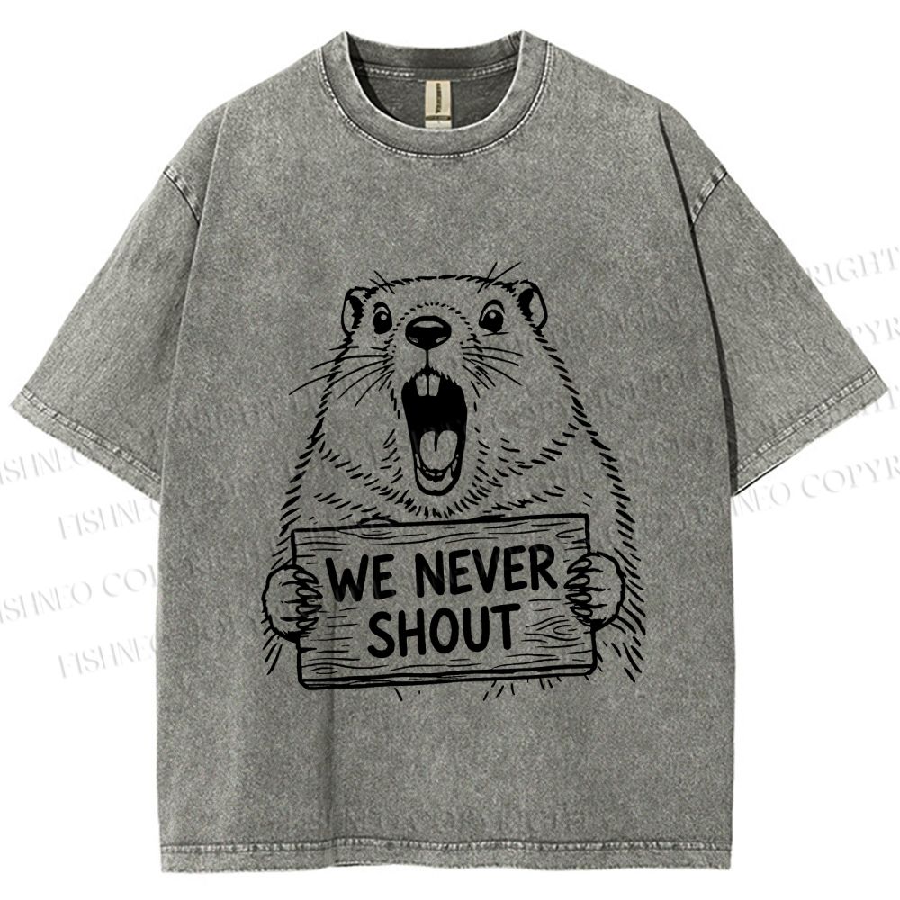 Unisex We Never Shout Printed Washed Tee