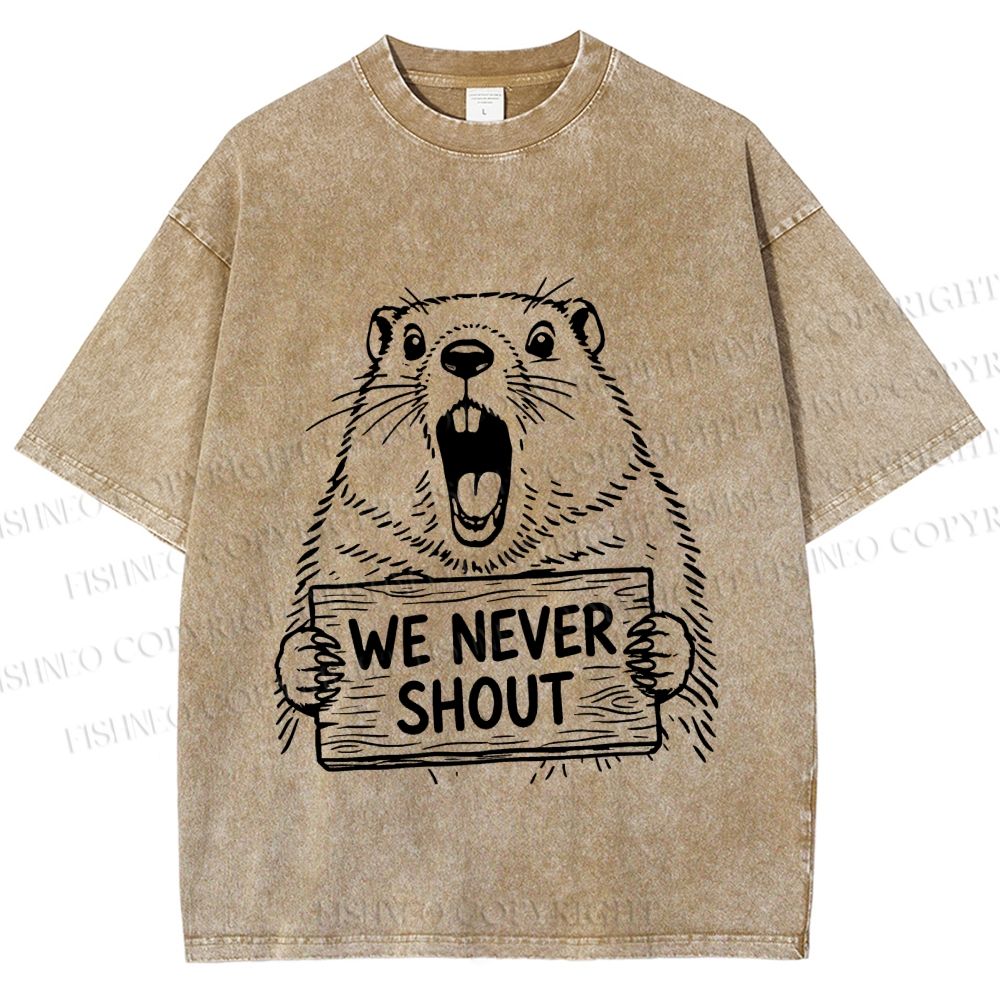 Unisex We Never Shout Printed Washed Tee
