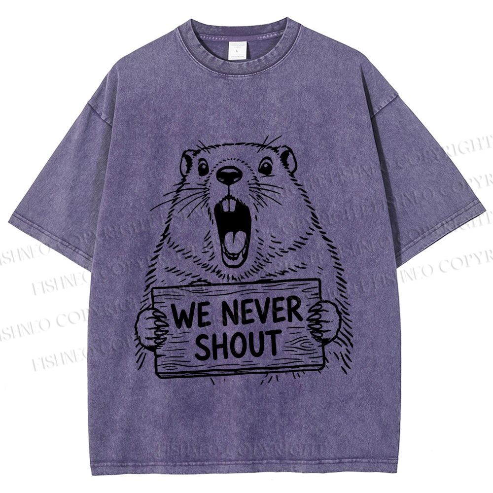 Unisex We Never Shout Printed Washed Tee