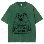 Unisex We Never Shout Printed Washed Tee