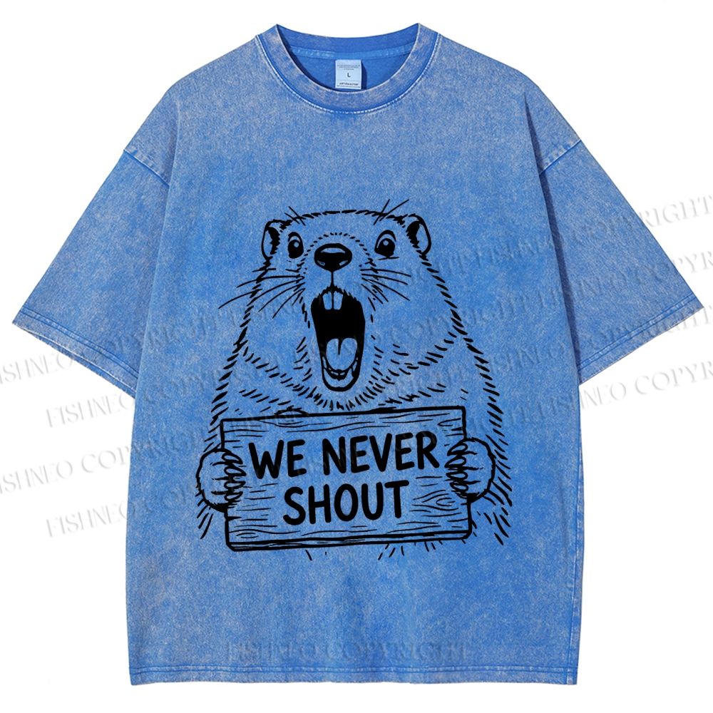 Unisex We Never Shout Printed Washed Tee
