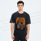 Unisex Edo Capybara Warrior Printed Washed Tee