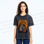 Unisex Edo Capybara Warrior Printed Washed Tee