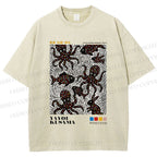Unisex Yayoi Kusama Polka Dot Fish Octopus Printed Washed Tee