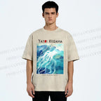 Unisex Yayoi Kusama Octopus Printed Washed Tee