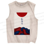 Unisex Kari Octopus Printed Washed Tank Top
