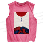 Unisex Kari Octopus Printed Washed Tank Top