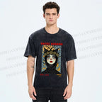 Unisex Yayoi Kusama Cat-Ear Muse Printed Washed Tee