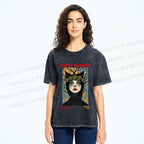 Unisex Yayoi Kusama Cat-Ear Muse Printed Washed Tee