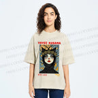 Unisex Yayoi Kusama Cat-Ear Muse Printed Washed Tee
