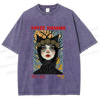 Unisex Yayoi Kusama Cat-Ear Muse Printed Washed Tee