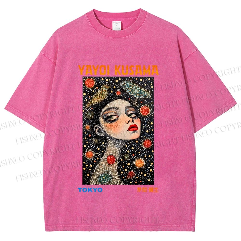 Unisex Yayoi Kusama Infinite Gaze Printed Washed Tee
