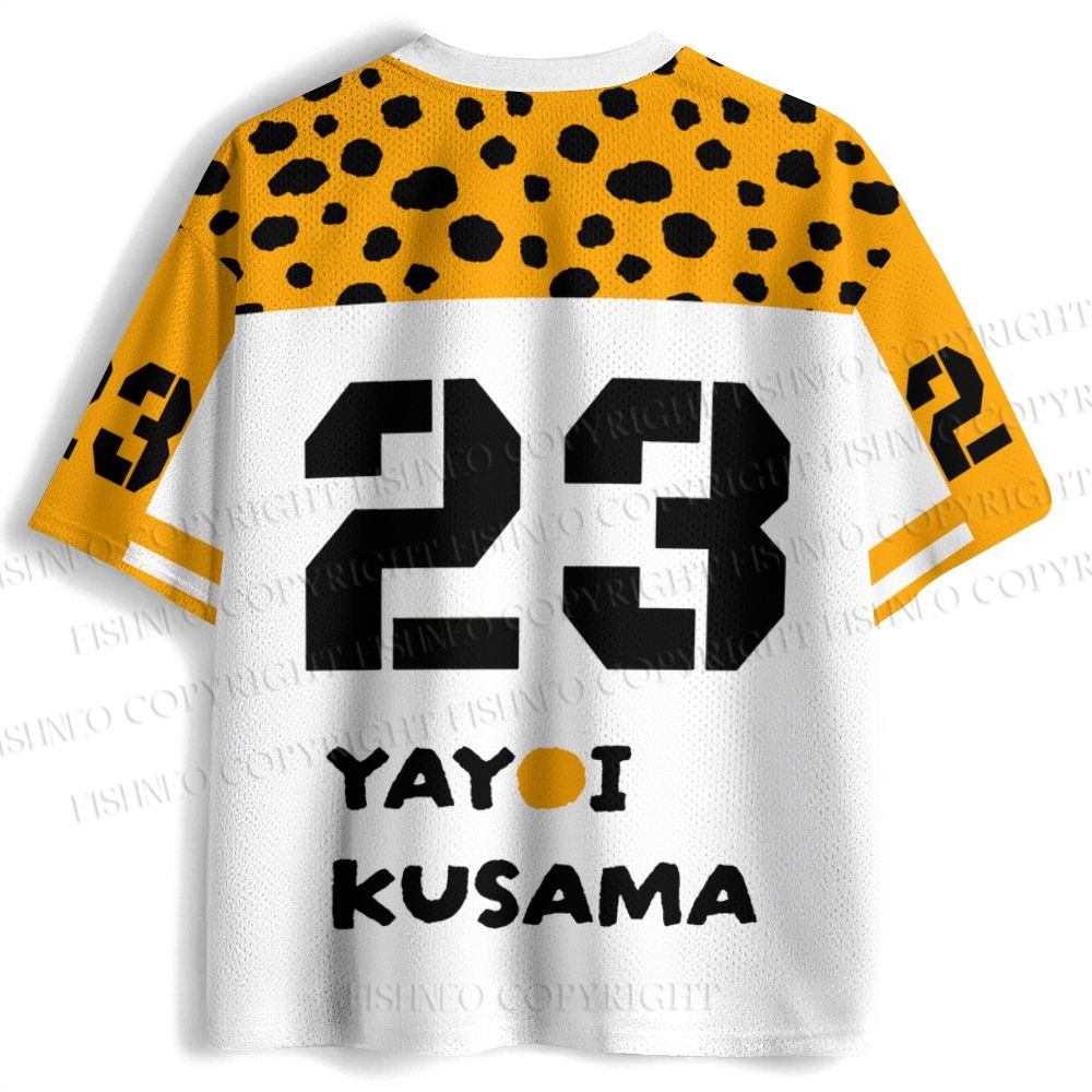 Half-Split Dot Bird Printed Jersey Shirts