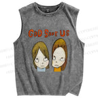 Unisex Yoshitomo Nara God Save Us Printed Washed Tank Top